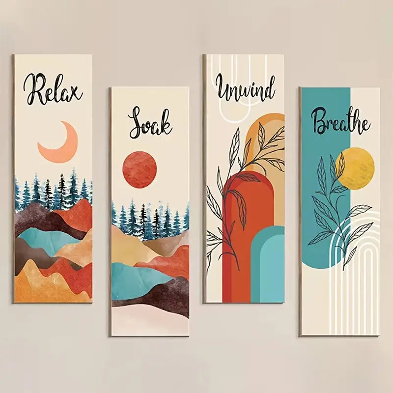 Rustic Bohemian Wood Sign for Bathroom Wall Decor