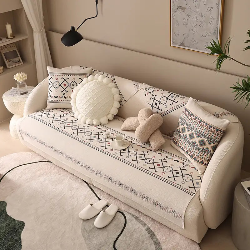 Bohemian Linen and Cotton Sofa Cushion for Home Decor