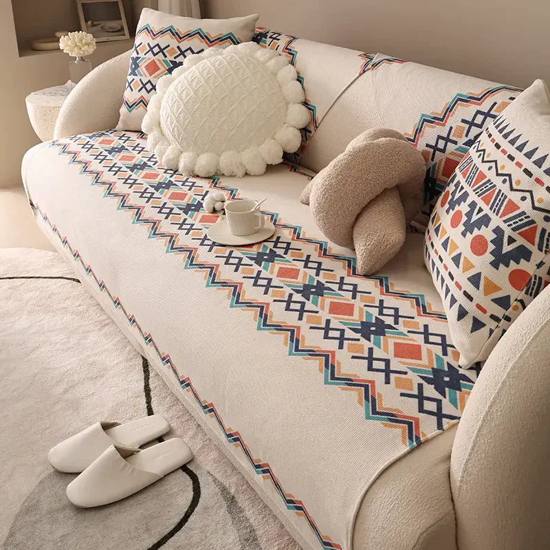 Bohemian Linen and Cotton Sofa Cushion for Home Decor