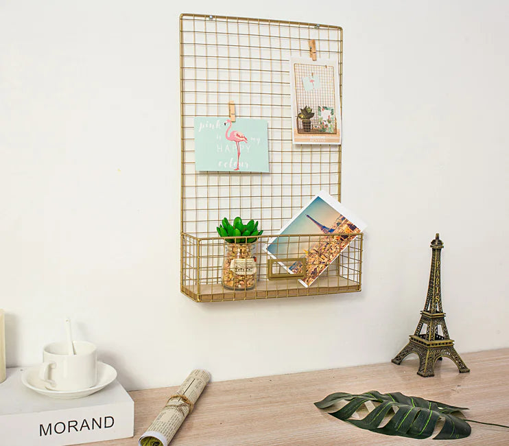 Nordic Style Iron Shelving Unit and Wall Decor
