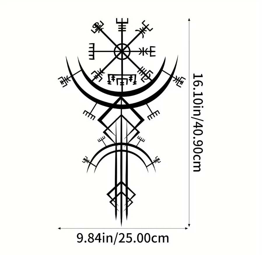 Viking Metal Wall Art,Norse Rune Wall Decor,Medieval Mythology Iron Hanging