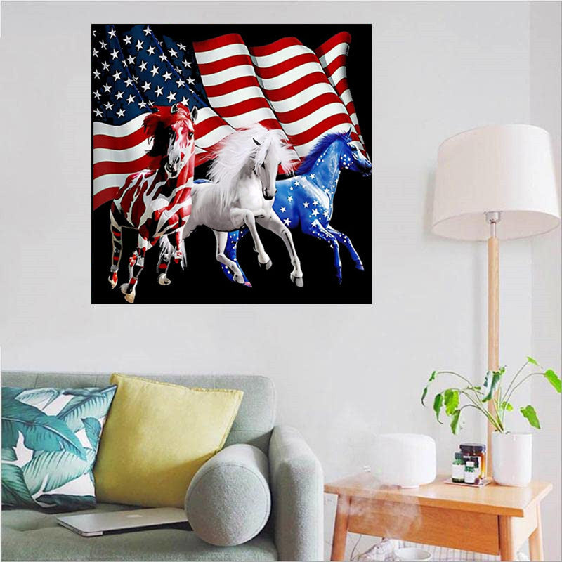 DIY Diamond Painting American Flag Wall Decor for Home