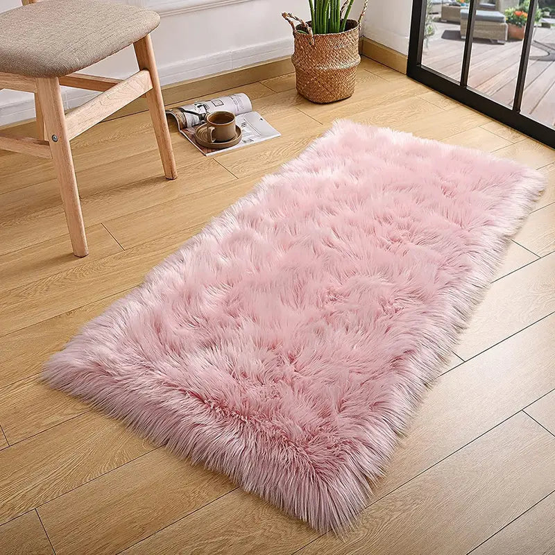 Elegant Pink Shaggy Runner Rug for Home Decor