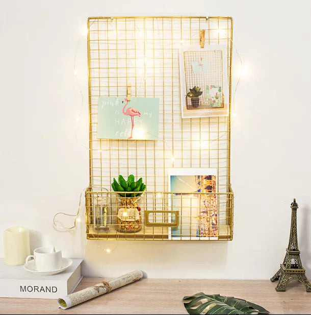 Nordic Style Iron Shelving Unit and Wall Decor