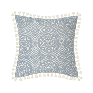 Tufted Cotton Throw Pillow Cushion Cover with Tassels