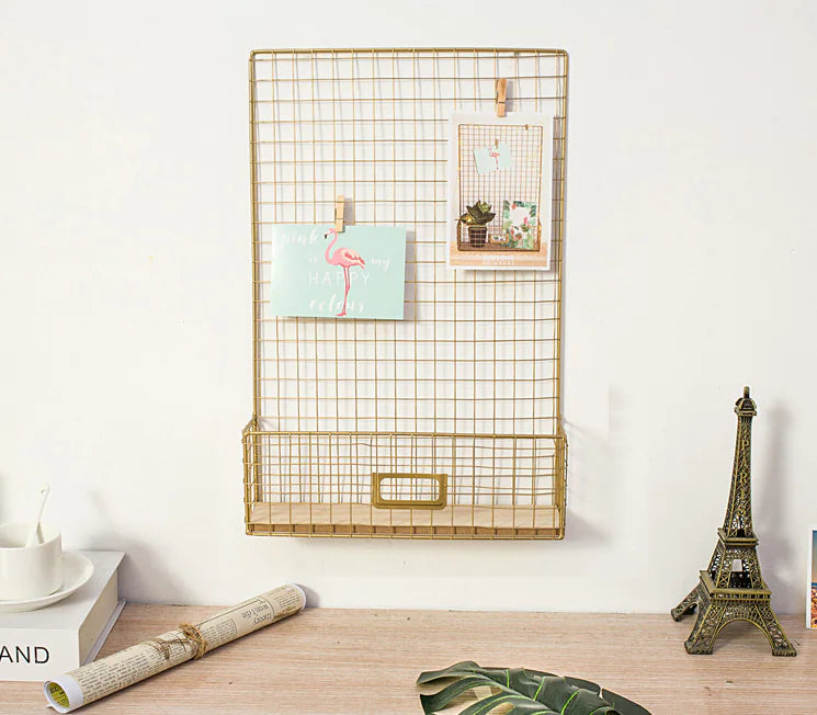 Nordic Style Iron Shelving Unit and Wall Decor