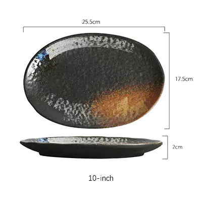 Large Oval Ceramic Plate for Kitchen Use