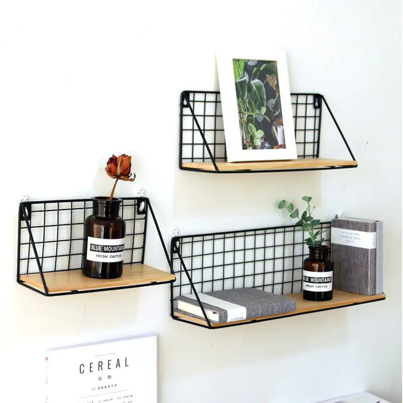 Japanese Style Wall-Mounted Iron Storage Basket
