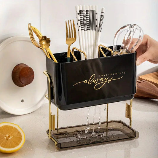 Wall-Mounted Cutlery Storage Box with Drawer Organizer