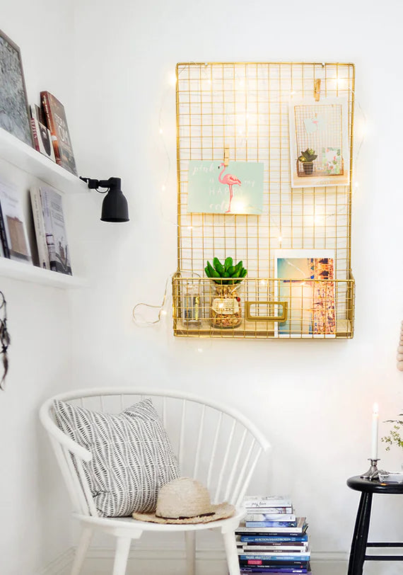 Nordic Style Iron Shelving Unit and Wall Decor