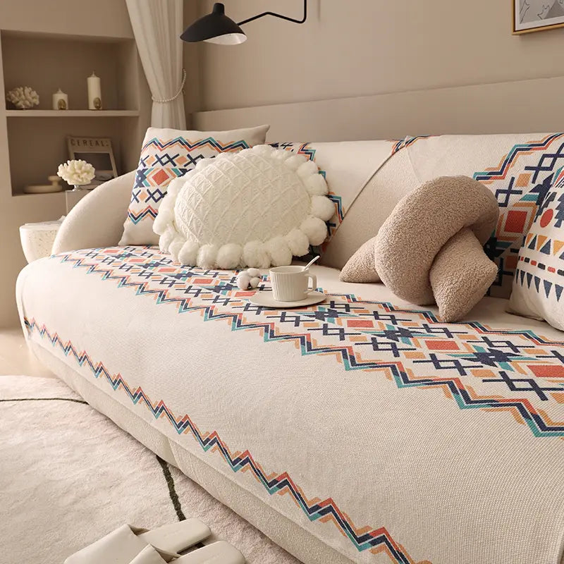 Bohemian Linen and Cotton Sofa Cushion for Home Decor