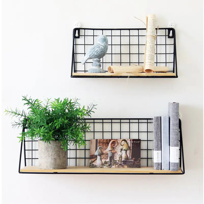 Japanese Style Wall-Mounted Iron Storage Basket