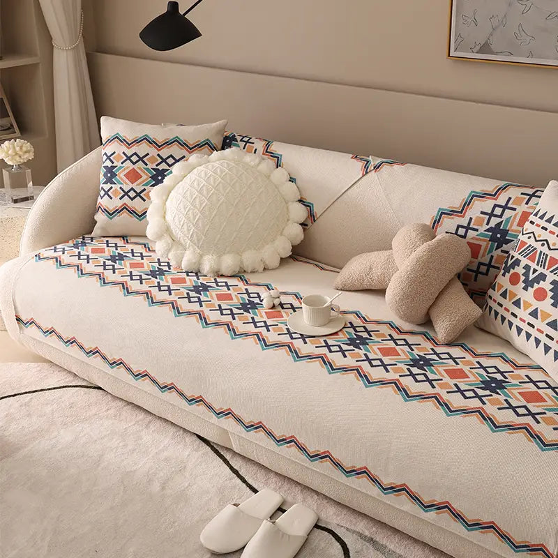 Bohemian Linen and Cotton Sofa Cushion for Home Decor