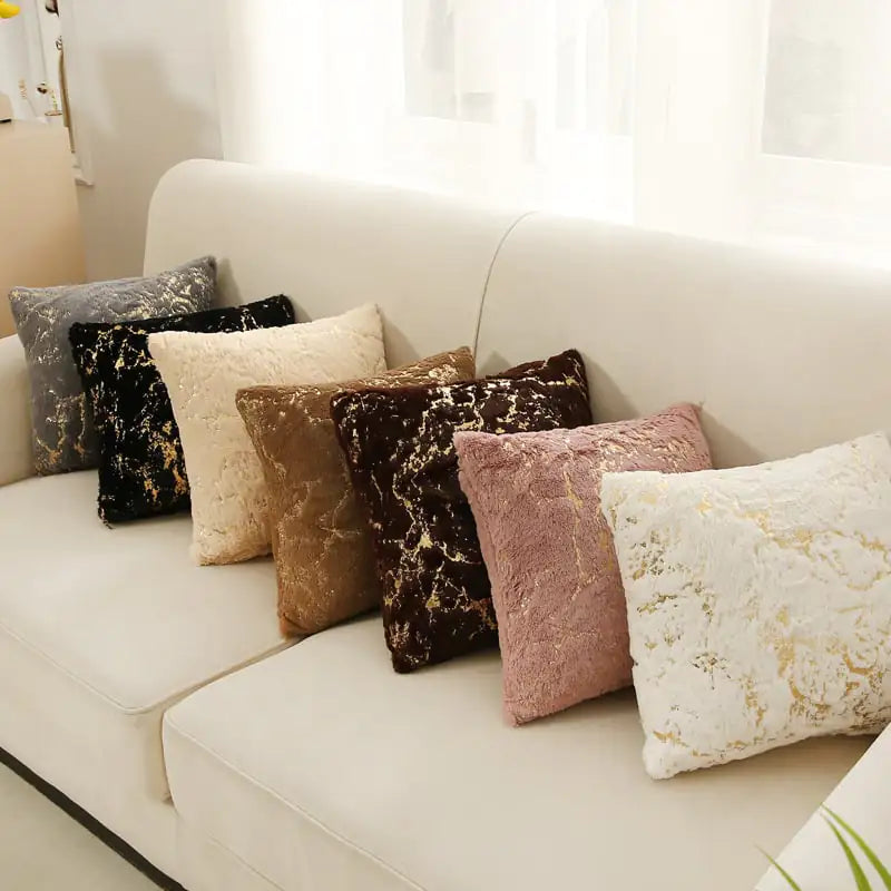 Plush Throw Pillowcase for Living Room Sofa Cushion