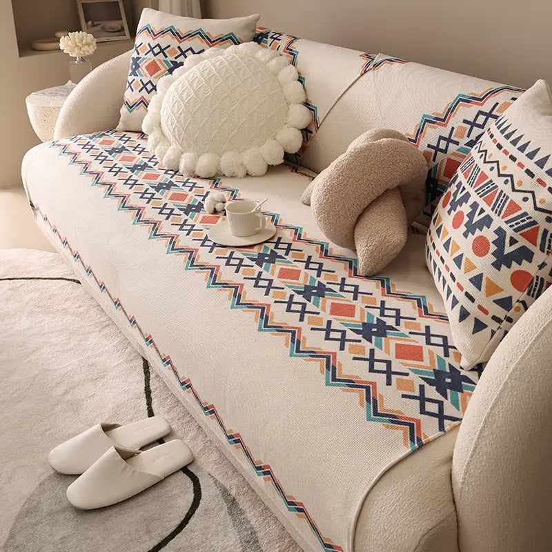 Bohemian Linen and Cotton Sofa Cushion for Home Decor