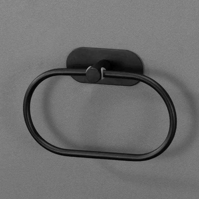 Black Stainless Steel Wall-Mounted Towel Ring (Nordic Style)