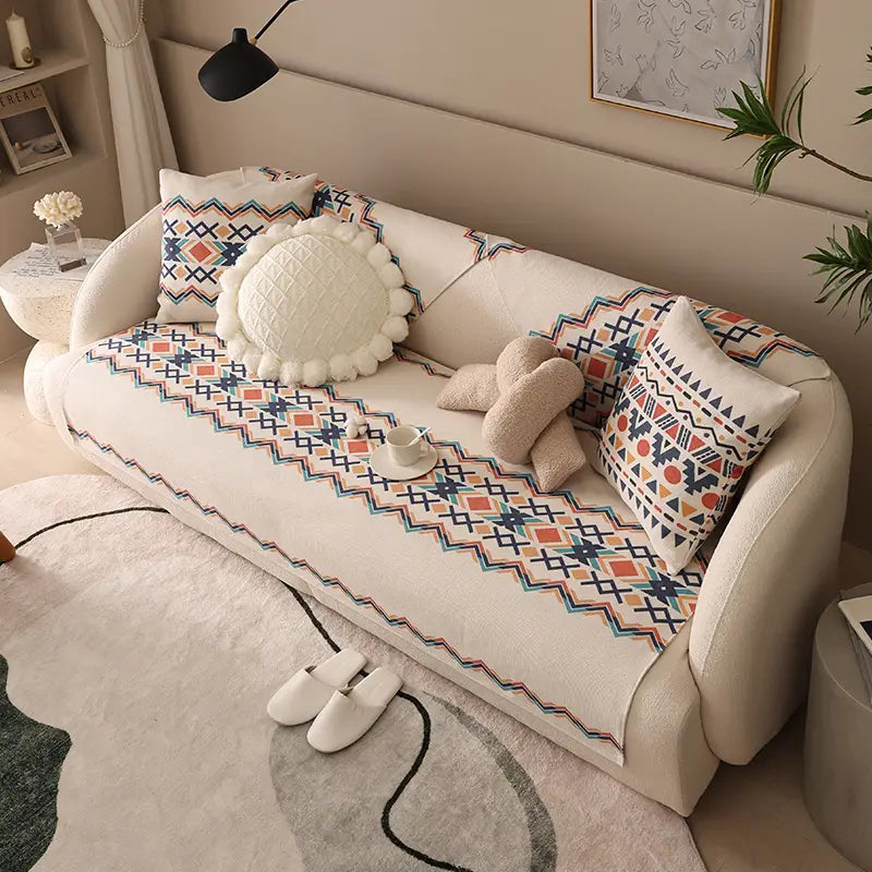 Bohemian Linen and Cotton Sofa Cushion for Home Decor