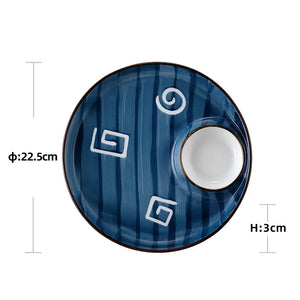 Ceramic Round Dumpling Dinner Plate for Home Use