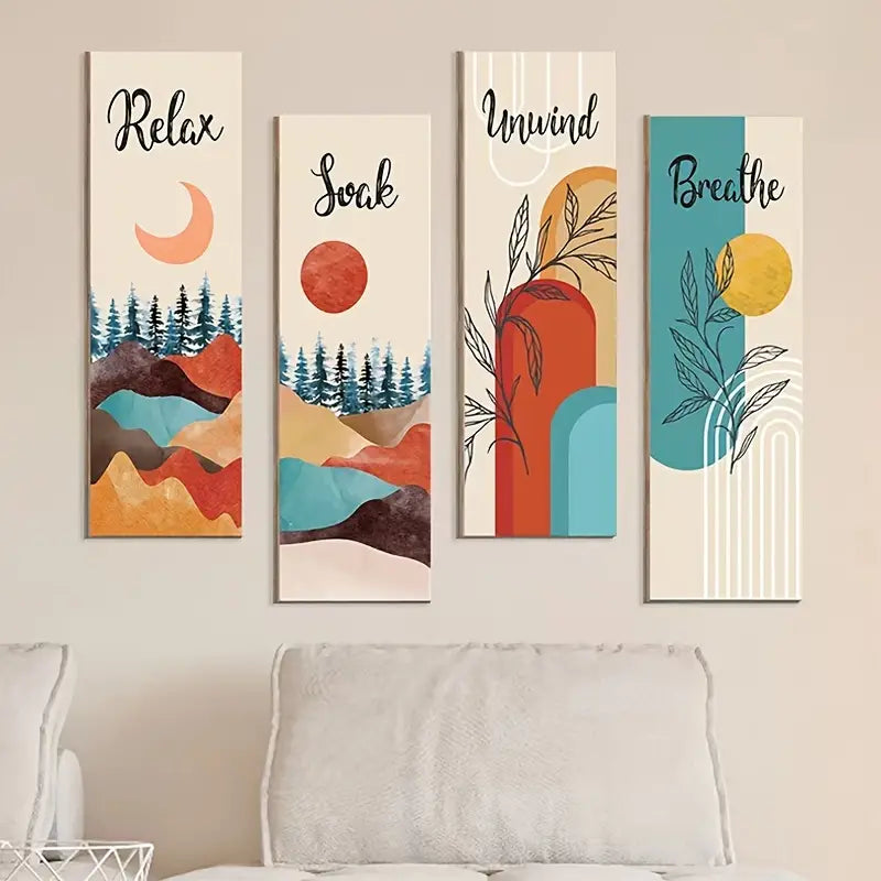 Rustic Bohemian Wood Sign for Bathroom Wall Decor