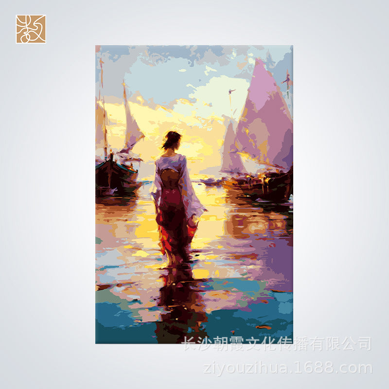 DIY Digital Oil Painting Mermaid Wall Decor (Living Room)