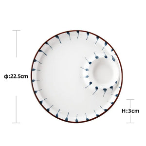 Ceramic Round Dumpling Dinner Plate for Home Use