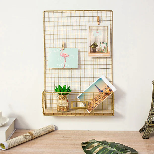 Nordic Style Iron Shelving Unit and Wall Decor