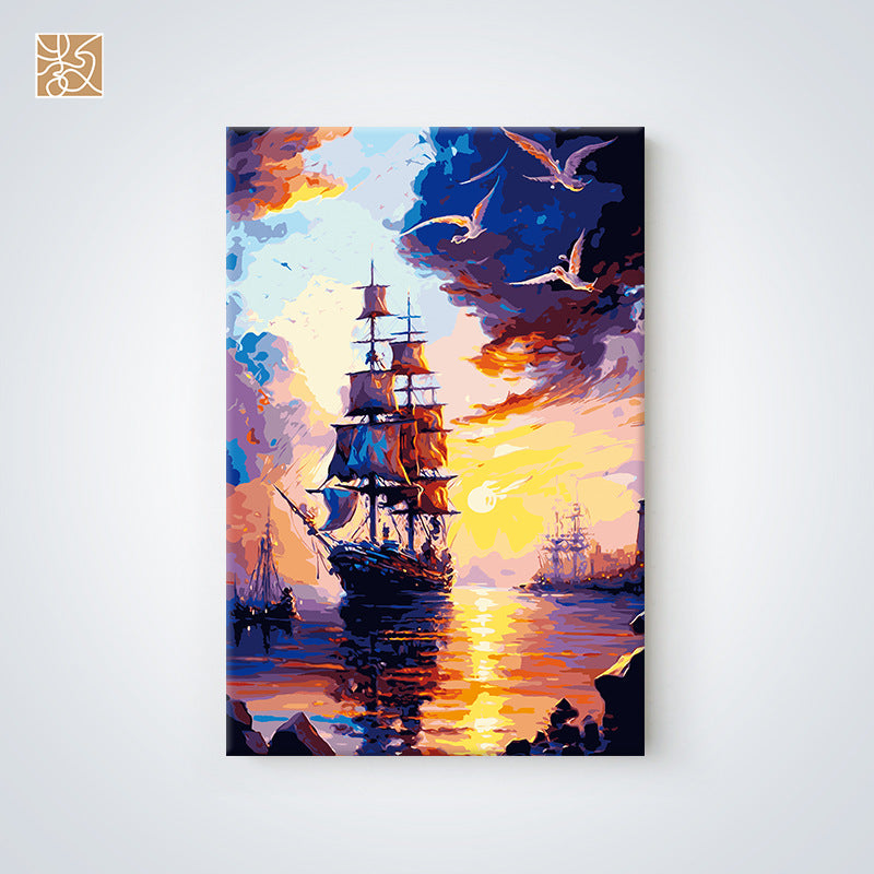 DIY Digital Oil Painting Mermaid Wall Decor (Living Room)