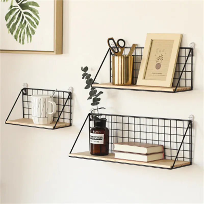 Japanese Style Wall-Mounted Iron Storage Basket