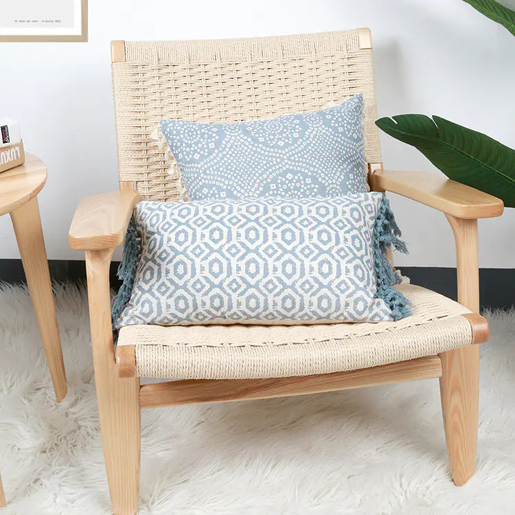 Tufted Cotton Throw Pillow Cushion Cover with Tassels