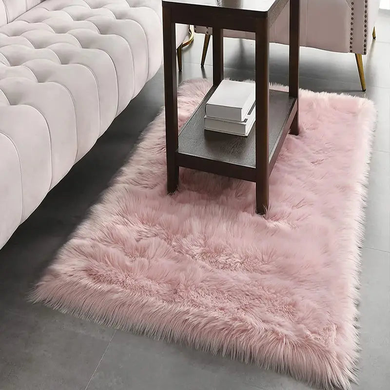 Elegant Pink Shaggy Runner Rug for Home Decor