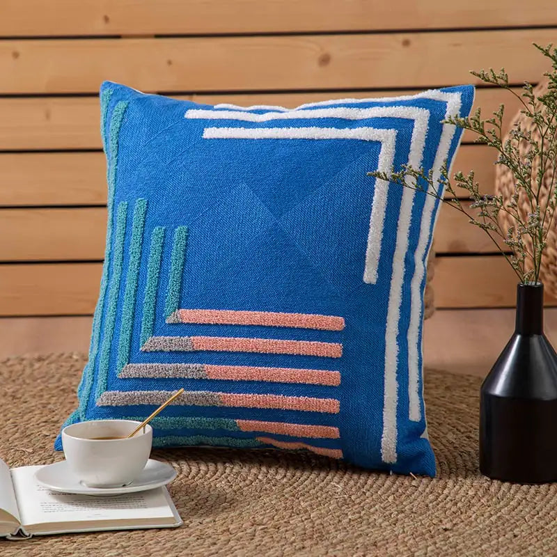 Embroidered Throw Pillow Cushion Cover - Simple Design