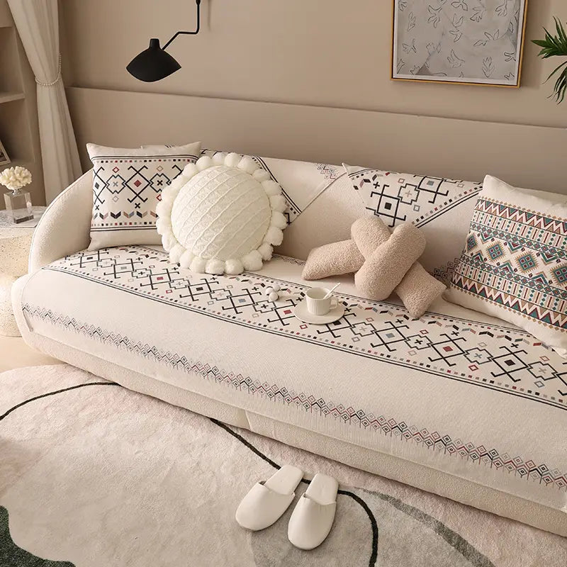 Bohemian Linen and Cotton Sofa Cushion for Home Decor