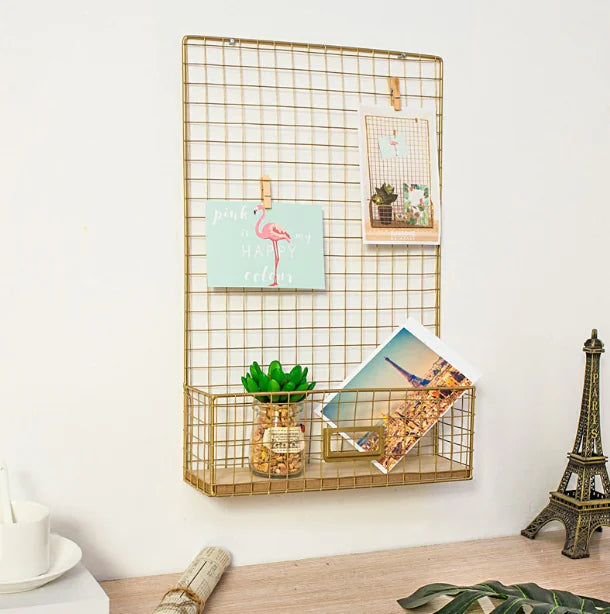 Nordic Style Iron Shelving Unit and Wall Decor